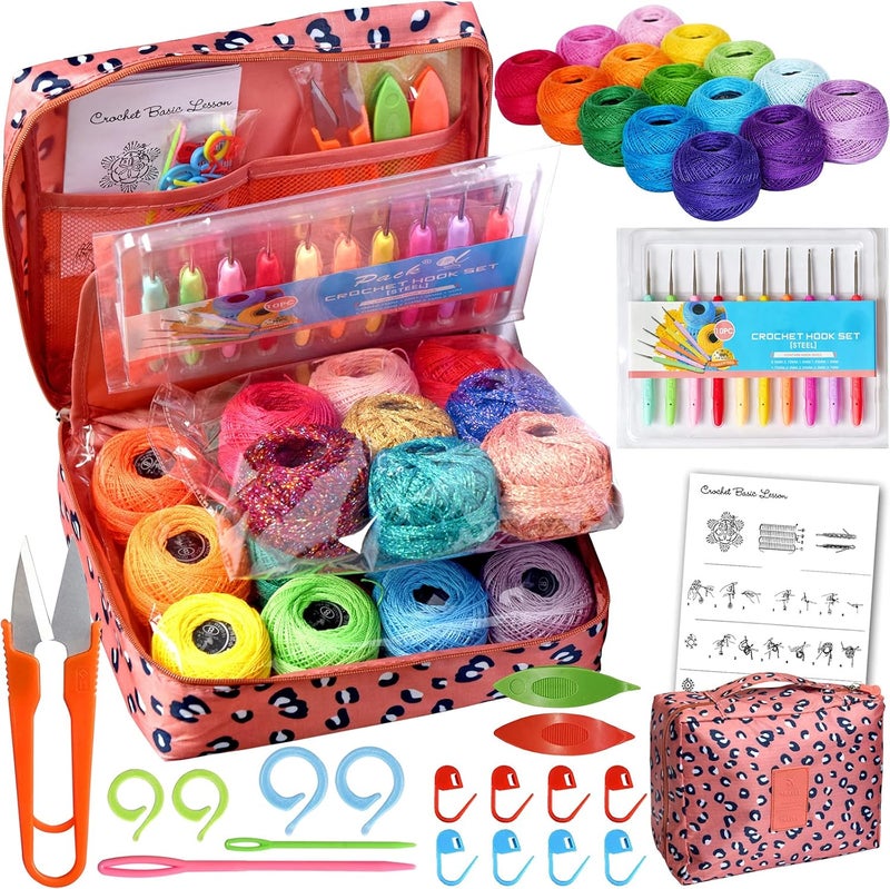 colored bird 20 Pack Crochet Thread Craft Yarn for Knitting and Crochet Perfect Beginner Kit - Image 1